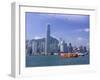 Hong Kong Island Skyline and Victoria Harbour, Hong Kong, China, Asia-Amanda Hall-Framed Photographic Print