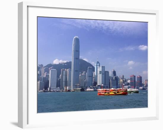 Hong Kong Island Skyline and Victoria Harbour, Hong Kong, China, Asia-Amanda Hall-Framed Photographic Print