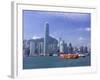 Hong Kong Island Skyline and Victoria Harbour, Hong Kong, China, Asia-Amanda Hall-Framed Photographic Print