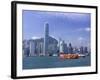 Hong Kong Island Skyline and Victoria Harbour, Hong Kong, China, Asia-Amanda Hall-Framed Photographic Print