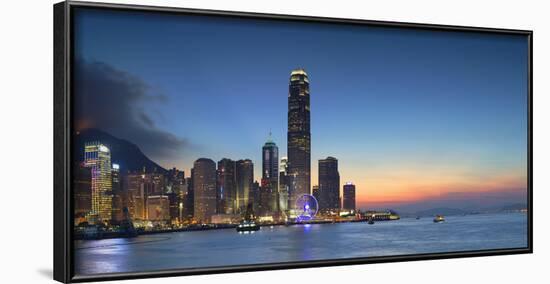 Hong Kong Island Skyline at Dusk, Hong Kong, China, Asia-Ian Trower-Framed Photographic Print