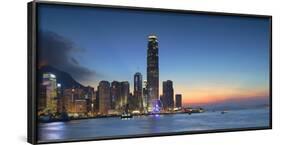 Hong Kong Island Skyline at Dusk, Hong Kong, China, Asia-Ian Trower-Framed Photographic Print