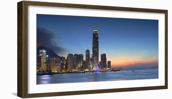 Hong Kong Island Skyline at Dusk, Hong Kong, China, Asia-Ian Trower-Framed Photographic Print