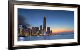 Hong Kong Island Skyline at Dusk, Hong Kong, China, Asia-Ian Trower-Framed Photographic Print