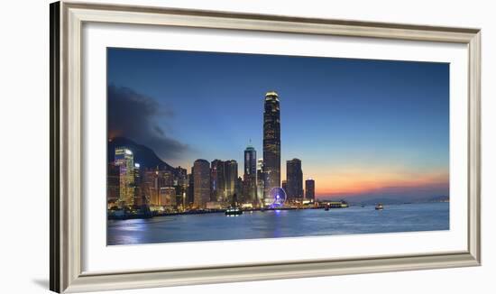 Hong Kong Island Skyline at Dusk, Hong Kong, China, Asia-Ian Trower-Framed Photographic Print