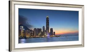 Hong Kong Island Skyline at Dusk, Hong Kong, China, Asia-Ian Trower-Framed Photographic Print