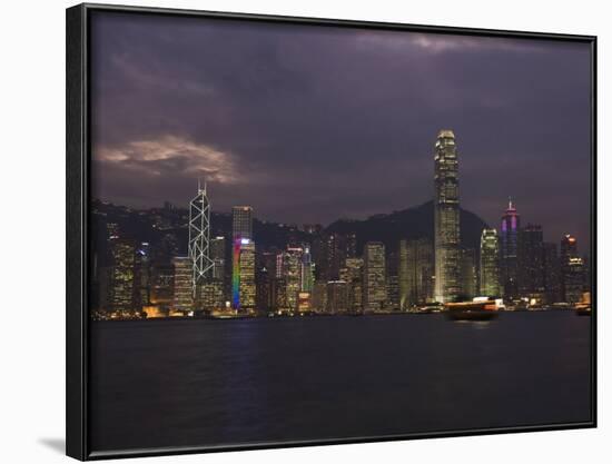 Hong Kong Island Skyline at Dusk, Hong Kong, China-Amanda Hall-Framed Photographic Print