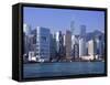 Hong Kong Island Skyline from Victoria Harbour, Hong Kong, China, Asia-Amanda Hall-Framed Stretched Canvas