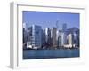 Hong Kong Island Skyline from Victoria Harbour, Hong Kong, China, Asia-Amanda Hall-Framed Photographic Print