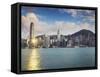 Hong Kong Island Skyline, Hong Kong, China-Ian Trower-Framed Stretched Canvas