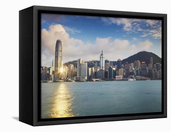 Hong Kong Island Skyline, Hong Kong, China-Ian Trower-Framed Stretched Canvas