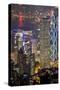 Hong Kong Night-Charles Bowman-Stretched Canvas