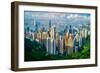 Hong Kong on a summer afternoon seen from Victoria Peak, Hong Kong, China, Asia-Logan Brown-Framed Photographic Print