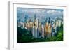 Hong Kong on a summer afternoon seen from Victoria Peak, Hong Kong, China, Asia-Logan Brown-Framed Photographic Print