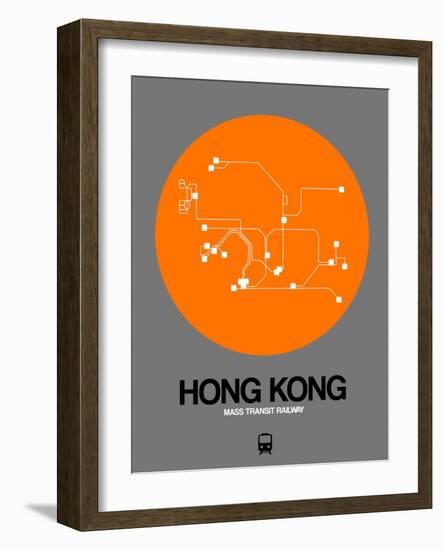 Hong Kong Orange Subway Map-NaxArt-Framed Art Print