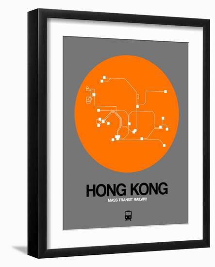 Hong Kong Orange Subway Map-NaxArt-Framed Art Print