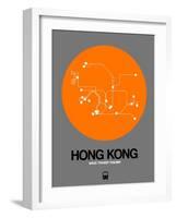 Hong Kong Orange Subway Map-NaxArt-Framed Art Print