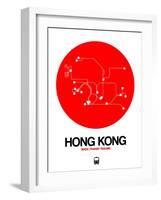 Hong Kong Red Subway Map-NaxArt-Framed Art Print