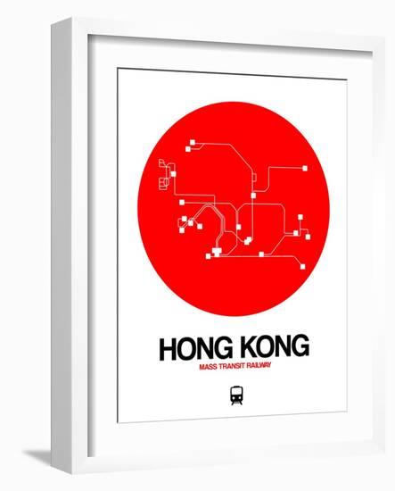 Hong Kong Red Subway Map-NaxArt-Framed Art Print