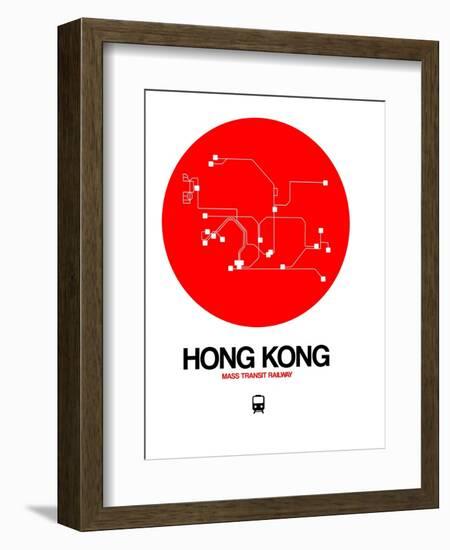 Hong Kong Red Subway Map-NaxArt-Framed Art Print