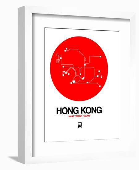 Hong Kong Red Subway Map-NaxArt-Framed Art Print