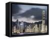Hong Kong Skyline and financial district at dusk-Martin Puddy-Framed Stretched Canvas