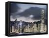 Hong Kong Skyline and financial district at dusk-Martin Puddy-Framed Stretched Canvas