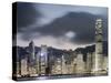 Hong Kong Skyline and financial district at dusk-Martin Puddy-Stretched Canvas