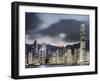 Hong Kong Skyline and financial district at dusk-Martin Puddy-Framed Premium Photographic Print