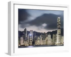 Hong Kong Skyline and financial district at dusk-Martin Puddy-Framed Premium Photographic Print