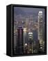 Hong Kong skyline and Victoria Harbor at night-Tibor Bogn?r-Framed Stretched Canvas