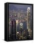 Hong Kong skyline and Victoria Harbor at night-Tibor Bogn?r-Framed Stretched Canvas