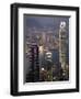 Hong Kong skyline and Victoria Harbor at night-Tibor Bogn?r-Framed Premium Photographic Print