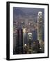 Hong Kong skyline and Victoria Harbor at night-Tibor Bogn?r-Framed Photographic Print