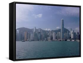 Hong Kong Skyline and Victoria Harbour, Hong Kong, China-Amanda Hall-Framed Stretched Canvas
