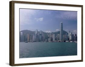 Hong Kong Skyline and Victoria Harbour, Hong Kong, China-Amanda Hall-Framed Photographic Print