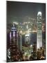 Hong Kong Skyline at Night with the Center on Left, and 2Ifc Building on Right, Hong Kong, China-Amanda Hall-Mounted Photographic Print