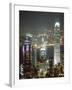 Hong Kong Skyline at Night with the Center on Left, and 2Ifc Building on Right, Hong Kong, China-Amanda Hall-Framed Photographic Print