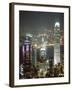 Hong Kong Skyline at Night with the Center on Left, and 2Ifc Building on Right, Hong Kong, China-Amanda Hall-Framed Photographic Print