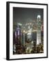 Hong Kong Skyline at Night with the Center on Left, and 2Ifc Building on Right, Hong Kong, China-Amanda Hall-Framed Photographic Print