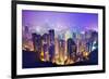 Hong Kong Skyline at Night-null-Framed Art Print