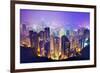 Hong Kong Skyline at Night-null-Framed Art Print