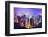 Hong Kong Skyline at Night-null-Framed Art Print