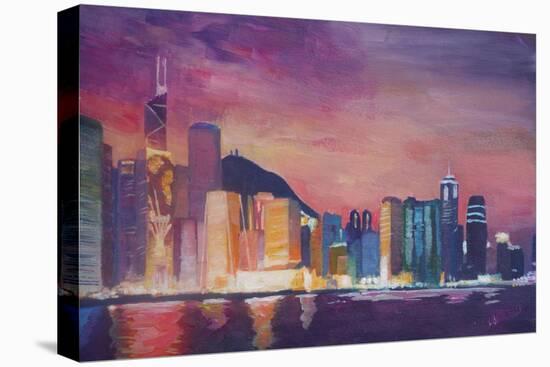 Hong Kong Skyline at Night-Markus Bleichner-Stretched Canvas