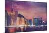 Hong Kong Skyline at Night-Markus Bleichner-Mounted Art Print