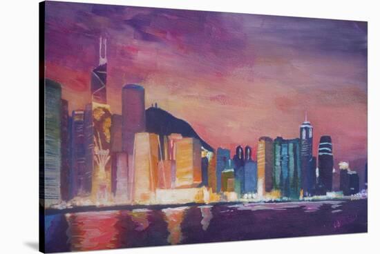 Hong Kong Skyline at Night-Markus Bleichner-Stretched Canvas