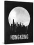 Hong Kong Skyline Black-null-Stretched Canvas