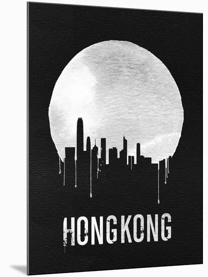 Hong Kong Skyline Black-null-Mounted Art Print