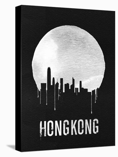 Hong Kong Skyline Black-null-Stretched Canvas