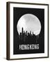 Hong Kong Skyline Black-null-Framed Art Print